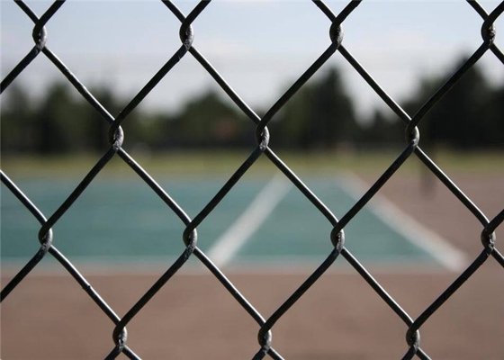 PVC 3.0mm preto residencial Diamond Chain Link Fence 10-30m para o campo de jogos da escola